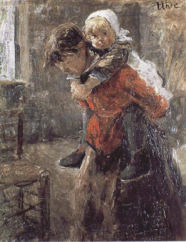 Fritz von Uhde Big Sister Norge oil painting art